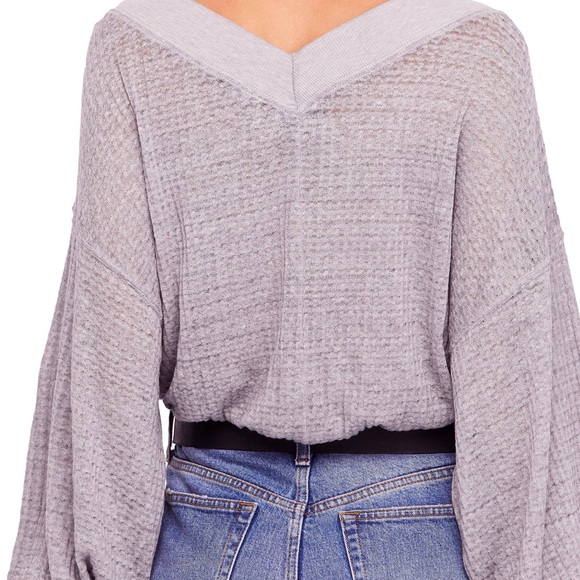 Free People We the Free South Size Thermal Top in Chrome - Size Small, Like New - Picture 2 of 6